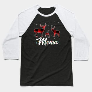 Mema Reindeer Plaid Pajama Shirt Family Christmas Baseball T-Shirt